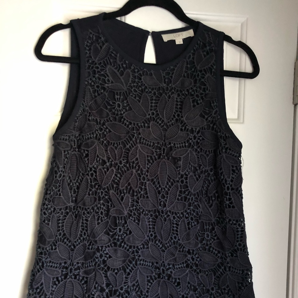Navy blue lace tank top